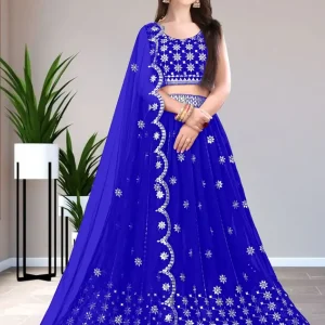 Embroidered Semi Stitched Lehenga Choli