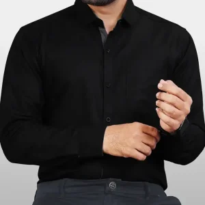 Men Button Down Collar Formal Shirt