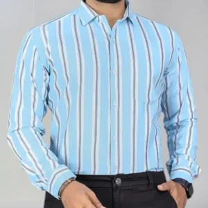 Men Regular Striped Spread Collar Shirt